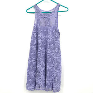 Free People size small‎ purple lace sleeveless dress with cutout on back lined